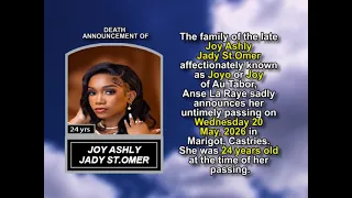Joy Ashly Jady St Omer Short Obituary