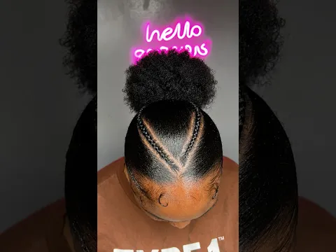 Sleek braided v-part natural hairstyle🌸🩷