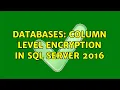 Databases Column Level Encryption in SQL Server 2016
