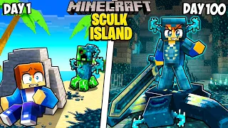 I Survived 100 Days on a SCULK INFECTED ISLAND in Minecraft!