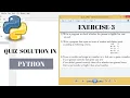 Python Tutorial for Beginners Quiz - 3 Solution python exercise solution
