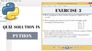 Python Tutorial for Beginners Quiz - 3 Solution python exercise solution