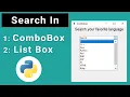How To Create a Search-able tkinter Combo Box Tkinter and Python How To Create ComboBox