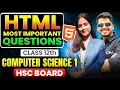 HTML Most Important Questions Class 12 Computer Science 1 HSC Board 2026
