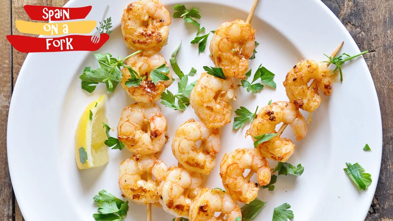 Grilled Garlic Shrimp Skewers - Brochetas de Gambas