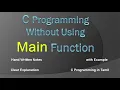C Programming Without Using Main Function C Programming Tamil C Programming without Main