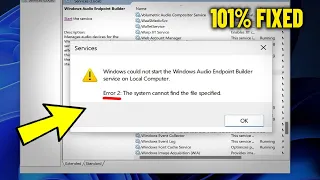 Fix Error 2 The system cannot find the file specified in Windows 11 7 - How To Solve Service