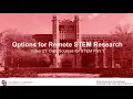 Options for Remote STEM Research 21 Data Sources for STEM Part 1