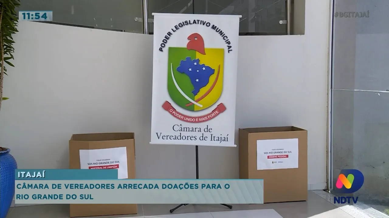 Câmara de Vereadores de Itajaí arrecada doações para o Rio Grande do Sul