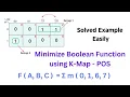 Simplification of Boolean expressions using K-Map Minimize SOP Solved Example Digital Electronics