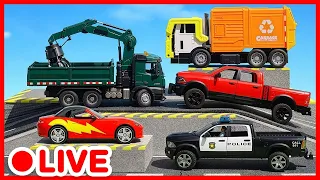 🚛🚧 Koparka i Wielkie Ciężarówki w Wielkiej Misji Ratunkowej | Zabawki dla Dzieci | Kidibli