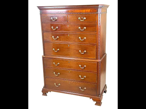 Download MP3 18th Century Chippendale Mahogany Tallboy / Chest On Chest