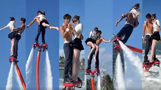 Flyboard ride is so romantic💃They enjoying fly on water!#flyboard #romantic #summer #extremesports