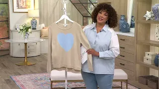 Coldwater Creek Heart So Blue Sweater on QVC