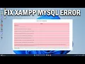 How To Fix Xampp phpMyAdmin MySQL Said Cannot Connect Invalid Settings Error - Easy Fix