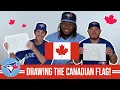 Jordan Romano Vladimir Guerrero Jr and Alejandro Kirk draw the flag for Canada Day