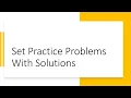 Practice problem Solutions Python Set Python Tutorials with practice problem