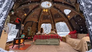 KAMPTA KAR YAĞIŞINA UYANDIK ❄️ Ev Konforunda 2 Kış Kampı