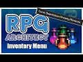 RPG Architect Tutorial - Item Inventory Menu