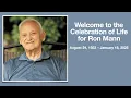 Celebration of Life for Ron Mann - Live Stream
