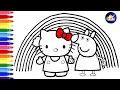 Draw Hello Kitty And Peppa Pig Christmas Coloring Hello Kitty Peppa Pig Drawing dibujos-felices