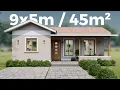 Diseno de casa 9x5 Metros Construccion y Plano de Casa pequena