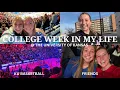 COLLEGE WEEK IN MY LIFE at THE UNIVERSITY OF KANSAS KU BASKETBALL GAME STUDYING FRIENDS ETC