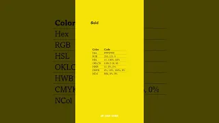 gold all color codes