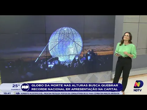 Globo da morte nas alturas busca quebrar recorde nacional em apresentação em Florianópolis