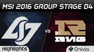 CLG vs RNG Highlights MSI 2016 D4 Counter Logic Gaming vs Royal Never Give Up