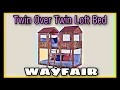 WAYFAIR Rustic Twin Over Twin Wooden Loft Bed