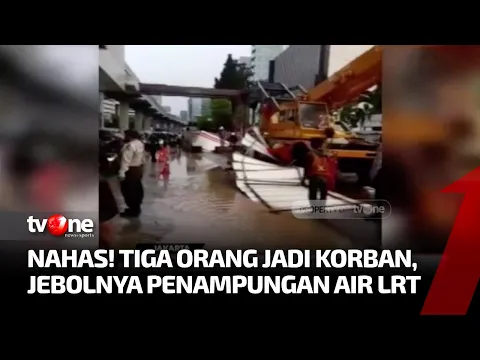 Tandon Air Proyek LRT Jebol, 3 Pengendara Motor Jadi Korban