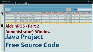 Java Project with Source Code Supermarket Point of Sale POS Admin Window