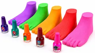 Satisfying ASMR | How To Make Nail Polish Foot from Kinetic Sand Cutting ASMR