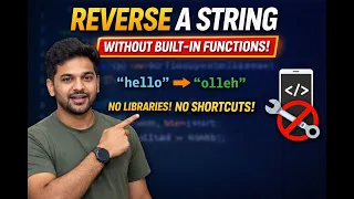 Reverse a String in JavaScript Without Built-In Functions For Loop Logic Telugu