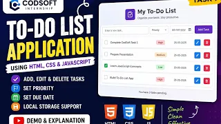 CodSoft Internship Task 1 - To Do List Application
