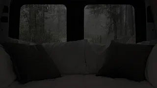 8 hours in a van in the pouring rain and thunderstorm for rest and sleep car camping