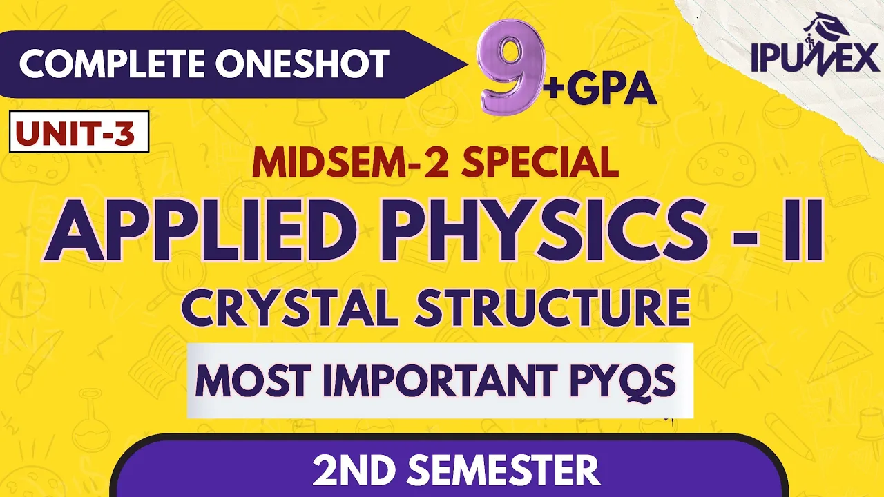 Applied Physics - 2 | Most Important Questions | Detailed Solution | Unit-3 | GGSIPU