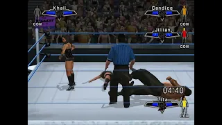 the great khali vs candice and jillian and lita wwe smackdown vs raw 2007