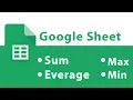 How to Sum Average Max Min in Google Sheets