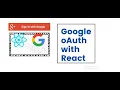 Google oAuth with React React Google API Login Google oAuth React Login React google login