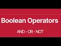 Boolean Operators AND - OR