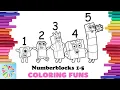 Coloring Numberblocks 1 to 5 for Kids Numberblocks Coloring Pages Coloring Funs
