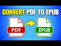 How To Convert PDF To EPUB File Format Quick Easy