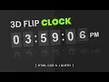 3D Flip Clock using Html CSS jQuery Flipclock js