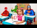 Kids training in a Superhero School