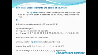 19 Finding Unique elements Counts in an Array