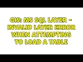 GIS MS SQL Layer - Invalid Layer Error when Attempting to Load a Table 2 Solutions