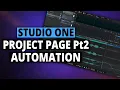 Studio One The Project Page Part 2 Automation