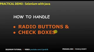 Selenium How to handle Radio Buttons check Boxes